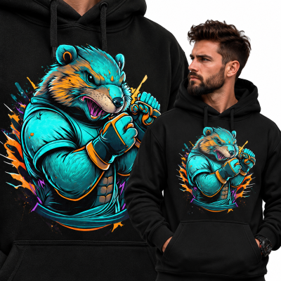 BLUZA Z KAPTUREM ZWIERZĘTA   BAD ANIMAL